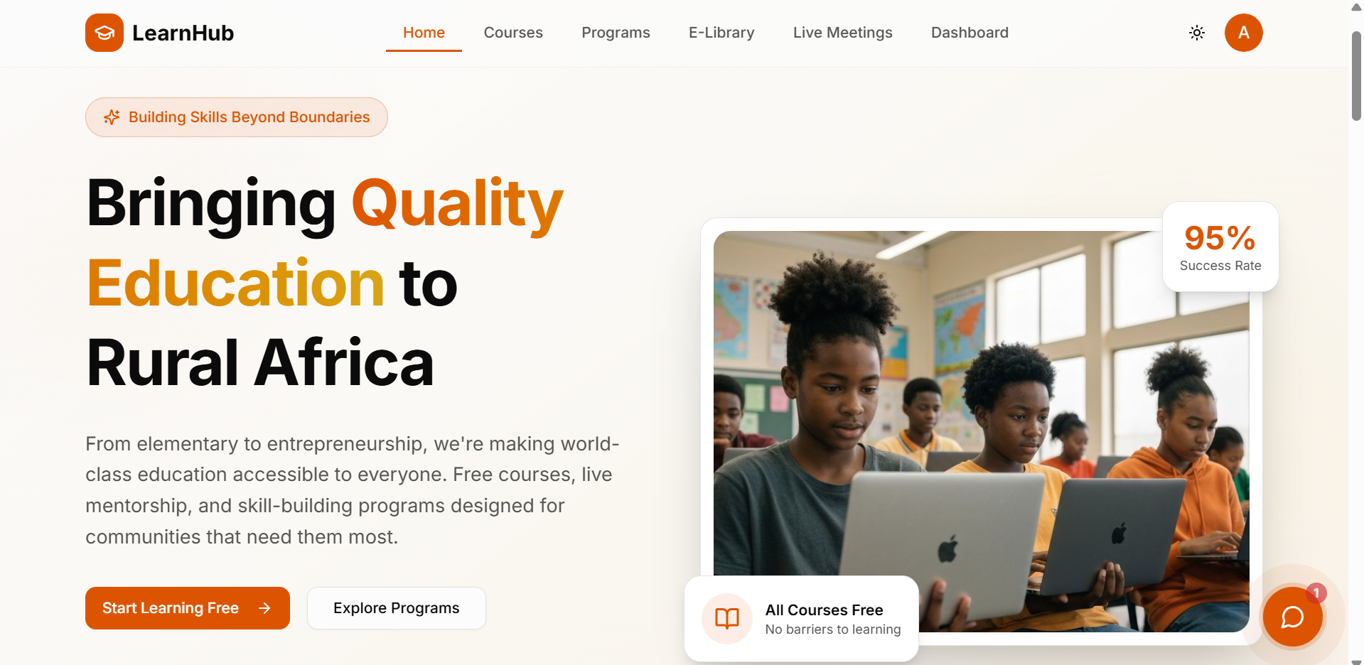 Jitsi Live Meetings + E-learning Platform